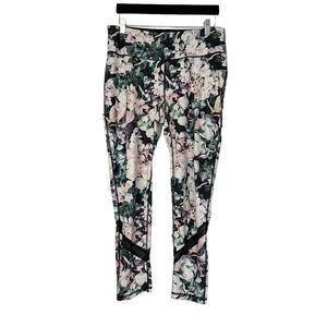Ideology Womens Athletic Pants Leggings Yoga Black Floral Size Large High Rise
